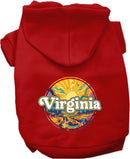 Pet Dog & Cat Screen Printed Hoodie for Medium to Large Pets (Sizes 2XL-6XL), "Virginia Trippy Peaks"