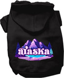 Pet Dog & Cat Screen Printed Hoodie for Small to Medium Pets (Sizes XS-XL), "Alaska Alpine Pawscape"