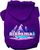 Pet Dog & Cat Screen Printed Hoodie for Medium to Large Pets (Sizes 2XL-6XL), "Alabama Alpine Pawscape"