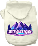 Pet Dog & Cat Screen Printed Hoodie for Medium to Large Pets (Sizes 2XL-6XL), "Arkansas Alpine Pawscape"