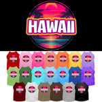 Pet Dog & Cat Screen Printed Shirt for Medium to Large Pets (Sizes 2XL-6XL), "Hawaii Neon Beach Sunset"