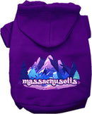 Pet Dog & Cat Screen Printed Hoodie for Small to Medium Pets (Sizes XS-XL), "Massachusetts Alpine Pawscape"