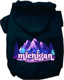 Pet Dog & Cat Screen Printed Hoodie for Medium to Large Pets (Sizes 2XL-6XL), "Michigan Alpine Pawscape"