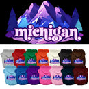 Pet Dog & Cat Screen Printed Hoodie for Small to Medium Pets (Sizes XS-XL), "Michigan Alpine Pawscape"