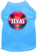 Pet Dog & Cat Screen Printed Shirt for Medium to Large Pets (Sizes 2XL-6XL), "Texas Neon Beach Sunset"