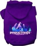 Pet Dog & Cat Screen Printed Hoodie for Medium to Large Pets (Sizes 2XL-6XL), "Pennsylvania Alpine Pawscape"