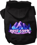 Pet Dog & Cat Screen Printed Hoodie for Medium to Large Pets (Sizes 2XL-6XL), "New York Alpine Pawscape"