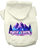 Pet Dog & Cat Screen Printed Hoodie for Small to Medium Pets (Sizes XS-XL), "New York Alpine Pawscape"