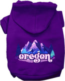 Pet Dog & Cat Screen Printed Hoodie for Medium to Large Pets (Sizes 2XL-6XL), "Oregon Alpine Pawscape"