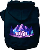 Pet Dog & Cat Screen Printed Hoodie for Medium to Large Pets (Sizes 2XL-6XL), "Utah Alpine Pawscape"