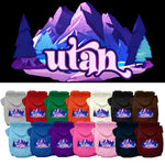 Pet Dog & Cat Screen Printed Hoodie for Medium to Large Pets (Sizes 2XL-6XL), "Utah Alpine Pawscape"