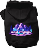 Pet Dog & Cat Screen Printed Hoodie for Medium to Large Pets (Sizes 2XL-6XL), "West Virginia Alpine Pawscape"