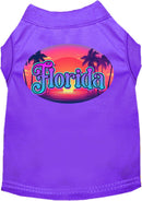 Pet Dog & Cat Screen Printed Shirt for Small to Medium Pets (Sizes XS-XL), "Florida Classic Beach"