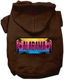 Pet Dog & Cat Screen Printed Hoodie for Medium to Large Pets (Sizes 2XL-6XL), "Alabama Beach Shades"