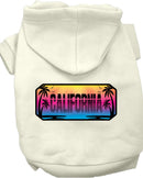 Pet Dog & Cat Screen Printed Hoodie for Medium to Large Pets (Sizes 2XL-6XL), "California Beach Shades"