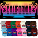 Pet Dog & Cat Screen Printed Hoodie for Medium to Large Pets (Sizes 2XL-6XL), "California Beach Shades"