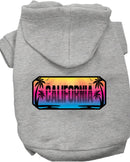 Pet Dog & Cat Screen Printed Hoodie for Medium to Large Pets (Sizes 2XL-6XL), "California Beach Shades"