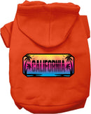 Pet Dog & Cat Screen Printed Hoodie for Medium to Large Pets (Sizes 2XL-6XL), "California Beach Shades"