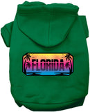 Pet Dog & Cat Screen Printed Hoodie for Medium to Large Pets (Sizes 2XL-6XL), "Florida Beach Shades"