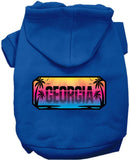 Pet Dog & Cat Screen Printed Hoodie for Small to Medium Pets (Sizes XS-XL), "Georgia Beach Shades"