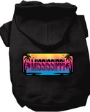 Pet Dog & Cat Screen Printed Hoodie for Medium to Large Pets (Sizes 2XL-6XL), "Mississippi Beach Shades"