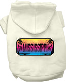 Pet Dog & Cat Screen Printed Hoodie for Medium to Large Pets (Sizes 2XL-6XL), "Mississippi Beach Shades"