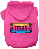 Pet Dog & Cat Screen Printed Hoodie for Medium to Large Pets (Sizes 2XL-6XL), "Texas Beach Shades"