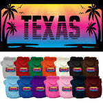 Pet Dog & Cat Screen Printed Hoodie for Medium to Large Pets (Sizes 2XL-6XL), "Texas Beach Shades"