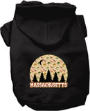 Pet Dog & Cat Screen Printed Hoodie for Medium to Large Pets (Sizes 2XL-6XL), "Massachusetts Under The Stars"