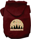 Pet Dog & Cat Screen Printed Hoodie for Medium to Large Pets (Sizes 2XL-6XL), "Massachusetts Under The Stars"