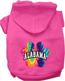 Pet Dog & Cat Screen Printed Hoodie for Medium to Large Pets (Sizes 2XL-6XL), "Alabama Bright Tie Dye"