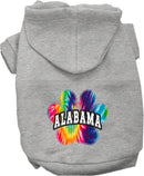 Pet Dog & Cat Screen Printed Hoodie for Medium to Large Pets (Sizes 2XL-6XL), "Alabama Bright Tie Dye"