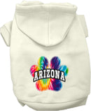 Pet Dog & Cat Screen Printed Hoodie for Medium to Large Pets (Sizes 2XL-6XL), "Arizona Bright Tie Dye"