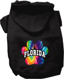 Pet Dog & Cat Screen Printed Hoodie for Medium to Large Pets (Sizes 2XL-6XL), "Florida Bright Tie Dye"