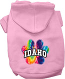 Pet Dog & Cat Screen Printed Hoodie for Medium to Large Pets (Sizes 2XL-6XL), "Idaho Bright Tie Dye"