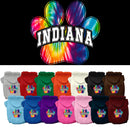 Pet Dog & Cat Screen Printed Hoodie for Medium to Large Pets (Sizes 2XL-6XL), "Indiana Bright Tie Dye"