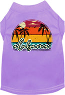 Pet Dog & Cat Screen Printed Shirt for Medium to Large Pets (Sizes 2XL-6XL), "Alabama Retro Beach Sunset"