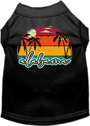 Pet Dog & Cat Screen Printed Shirt for Medium to Large Pets (Sizes 2XL-6XL), "Alabama Retro Beach Sunset"