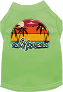 Pet Dog & Cat Screen Printed Shirt for Medium to Large Pets (Sizes 2XL-6XL), "California Retro Beach Sunset"