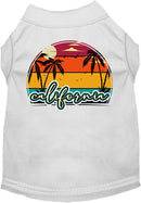 Pet Dog & Cat Screen Printed Shirt for Small to Medium Pets (Sizes XS-XL), "California Retro Beach Sunset"