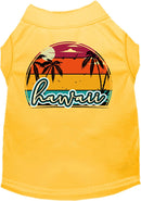 Pet Dog & Cat Screen Printed Shirt for Medium to Large Pets (Sizes 2XL-6XL), "Hawaii Retro Beach Sunset"