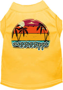 Pet Dog & Cat Screen Printed Shirt for Medium to Large Pets (Sizes 2XL-6XL), "Mississippi Retro Beach Sunset"