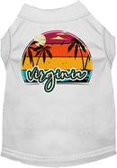 Pet Dog & Cat Screen Printed Shirt for Medium to Large Pets (Sizes 2XL-6XL), "Virginia Retro Beach Sunset"