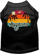 Pet Dog & Cat Screen Printed Shirt for Small to Medium Pets (Sizes XS-XL), "Virginia Retro Beach Sunset"