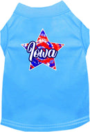 Pet Dog & Cat Screen Printed Shirt for Medium to Large Pets (Sizes 2XL-6XL), "Iowa Patriotic Tie Dye"