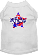 Pet Dog & Cat Screen Printed Shirt for Small to Medium Pets (Sizes XS-XL), "Maine Patriotic Tie Dye"