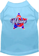 Pet Dog & Cat Screen Printed Shirt for Small to Medium Pets (Sizes XS-XL), "Maine Patriotic Tie Dye"