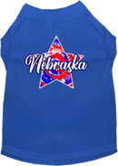 Pet Dog & Cat Screen Printed Shirt for Medium to Large Pets (Sizes 2XL-6XL), "Nebraska Patriotic Tie Dye"