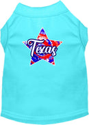 Pet Dog & Cat Screen Printed Shirt for Small to Medium Pets (Sizes XS-XL), "Texas Patriotic Tie Dye"