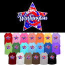 Pet Dog & Cat Screen Printed Shirt for Small to Medium Pets (Sizes XS-XL), "Washington Patriotic Tie Dye"